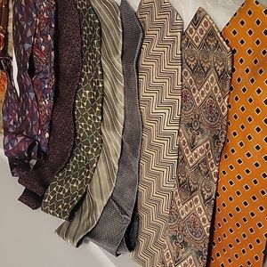 Lot of 9 100% Silk Ties- Barney's New York, Tommy Hilfiger, Structure, Etc